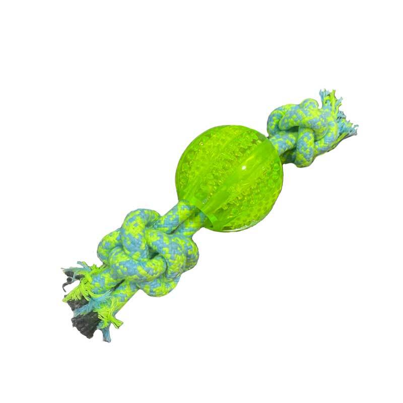  تصویر اسباب بازی دندانی سگ مدل توپ و طناب رنگ سبز 