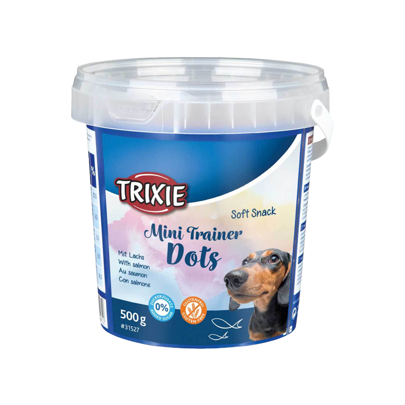  تشویقی سگ تریکسی با طعم ماهی سالمون Trixie Mini Trainer Dots Salmon وزن 500 گرم 