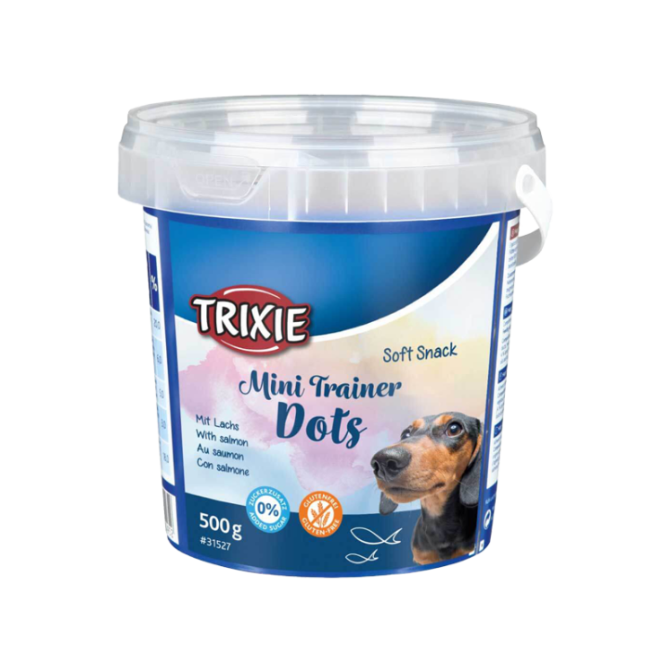 تشویقی سگ تریکسی با طعم ماهی سالمون Trixie Mini Trainer Dots Salmon وزن 500 گرم