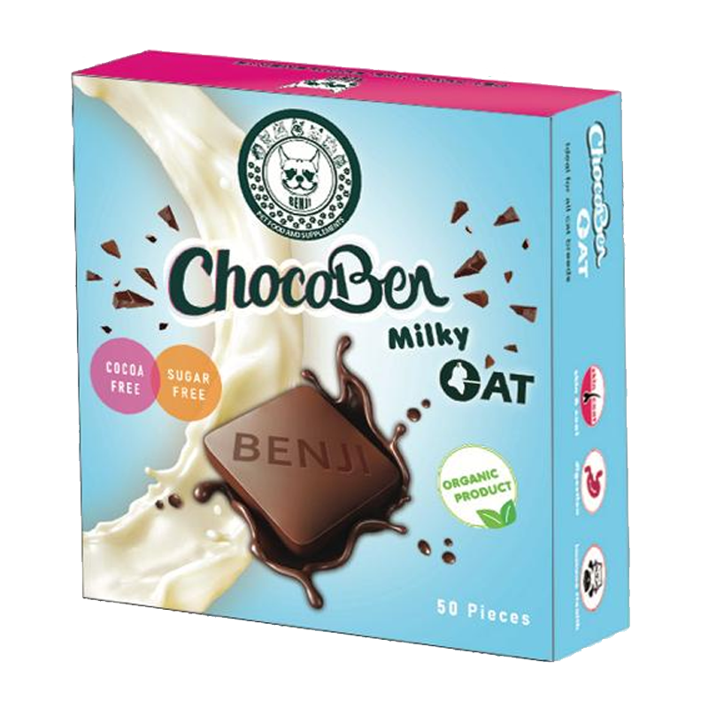  عکس روی بسته بندی تشویقی گربه بنجی مدل ChocoBen Milky بسته 50 عددی 