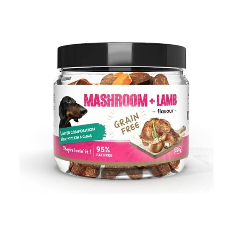 تصویر 2 تشویقی سگ بدون دانه هابون با طعم قارچ و گوشت بره Howbone Dog Snacks With Mashroom And Lamb Flavour وزن 200 گرم