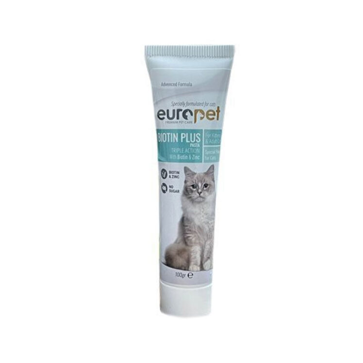 تصویر خمیر بیوتین گربه یوروپت Europet Cat Biotin Plus وزن 100 گرم