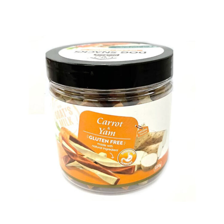 تصویر 1 تشویقی سگ بدون گلوتن هابون با طعم شیر بز، هویج و سیب زمینی شیرین Howbone Dog Snacks With Goat's Milk,Carrot,and