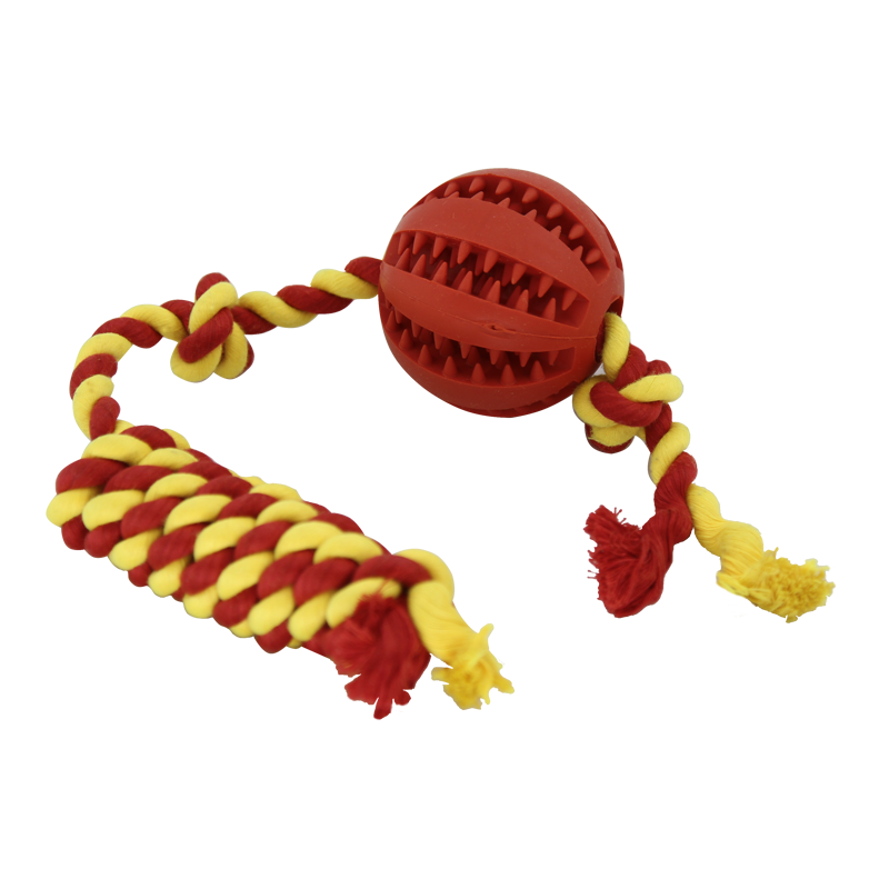  اسباب بازی دندانی مدل توپ و طناب تشویقی خور قرمز-زرد 