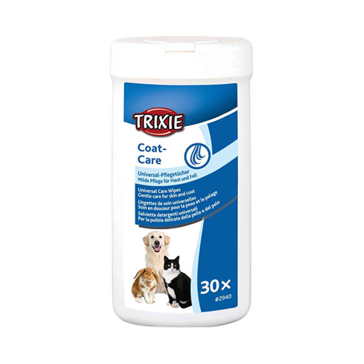 تصویر دستمال مرطوب سگ و گربه تریکسی با عصاره آلوئه ورا 30Pcs Trixie Scented Cleaning Wipes