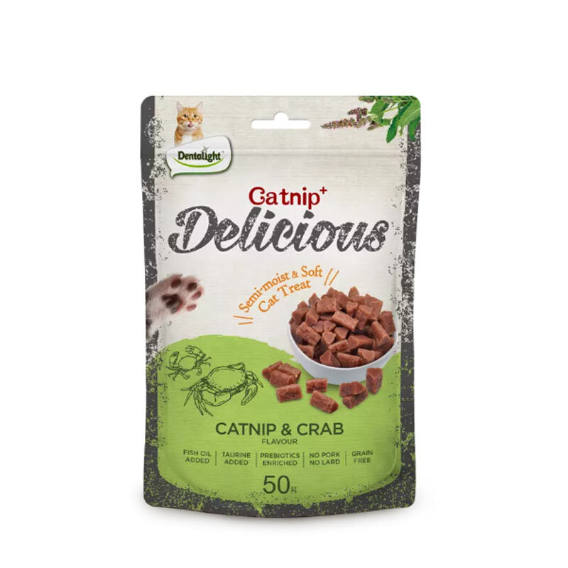  تصویر تشویقی گربه دنتالایت با طعم کت نیپ و خرچنگ Dentalight Cat Treat With Catnip And Crab وزن 50 گرم 