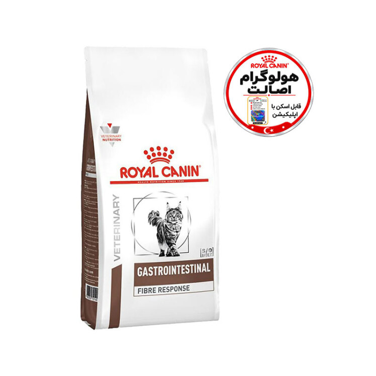 تصویر تعویض بسته بندی غذای خشک گربه رویال کنین مدل Gastrointestinal Fibre Response وزن 2 کیلوگرم