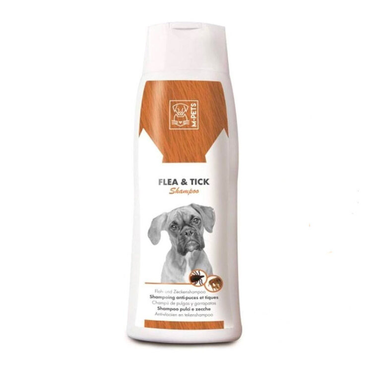 تصویر شامپو نرم کننده و مرطوب کننده سگ ام پت Mpets Flea & Tick Shampoo حجم 250 میلی لیتر از نمای رو به رو