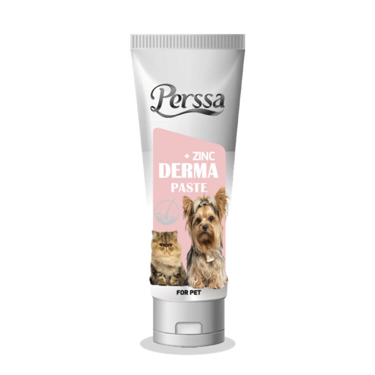 تصویر خمیر تقویت کننده پوست و مو سگ و گربه پرسا Perssa Derma Paste وزن 100 گرم