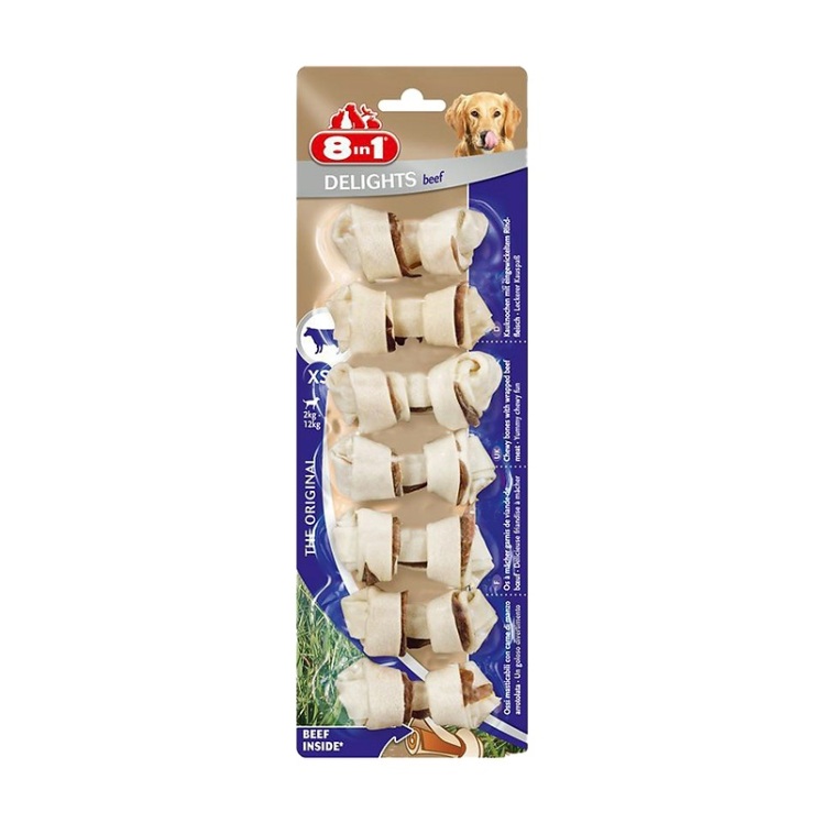 تشویقی سگ استخوانی 8in1 با طعم بیف 8in1 Treat Bone Beef وزن 84 گرم استخوان
