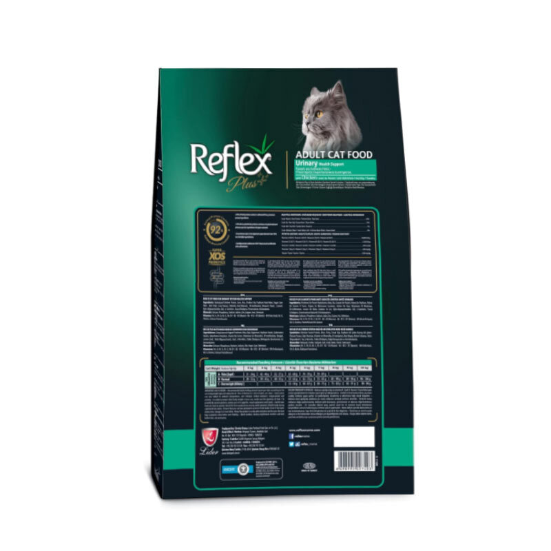  تصویر غذای خشک گربه رفلکس پلاس مخصوص مشکلات ادراری Reflex Plus Urinary With Chicken وزن 1.5 کیلوگرم از نمای پشت 