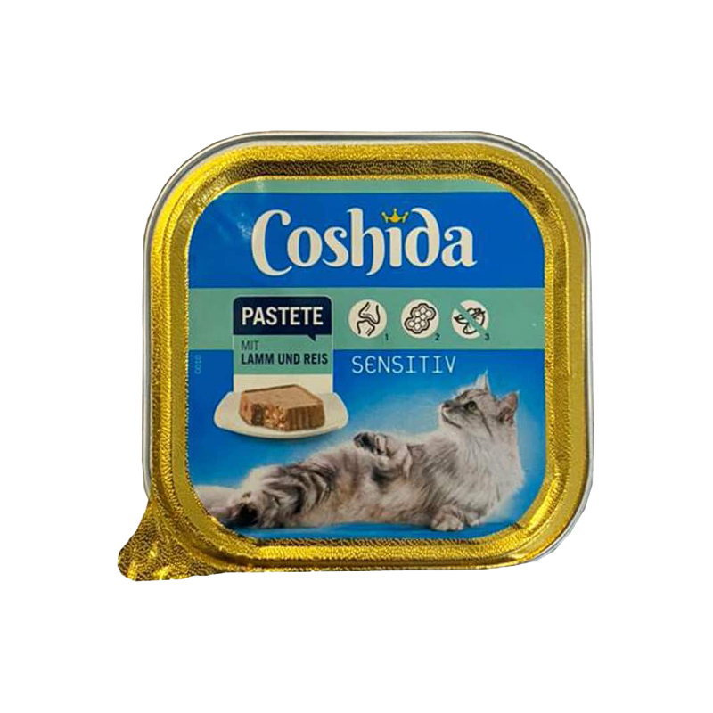  غذای کاسه ای گربه کوشیدا با طعم بره و برنج Coshida Pate Sensitiv وزن 100 گرم 