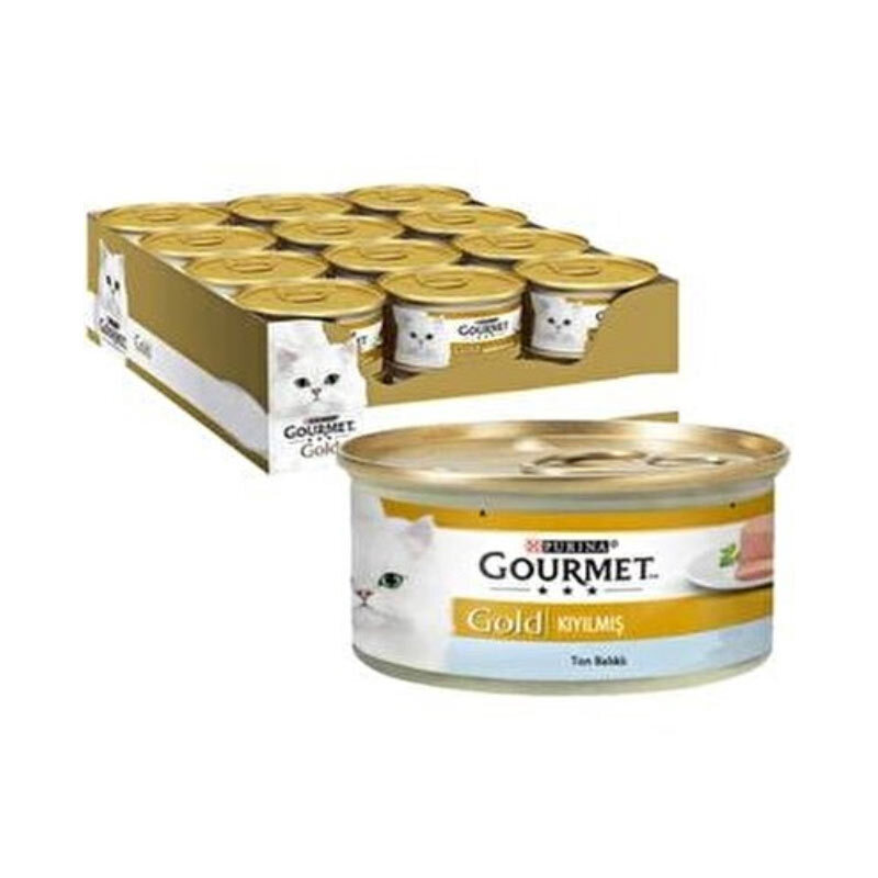  تصویر کنسرو غذای گربه با طعم ماهی تن گورمت گلد Gourmet Gold Tuna Pack بسته 24 عددی 