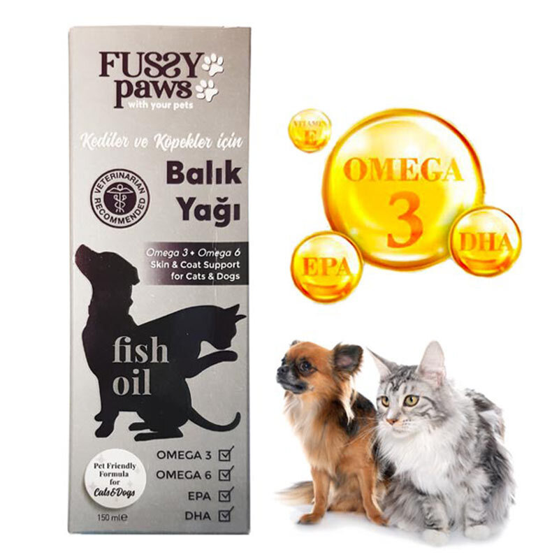  عکس قطره روغن ماهی سگ و گربه فاسی پاوز Fussy Paws Fish Oil Drop حجم 150 میلی‌لیتر 