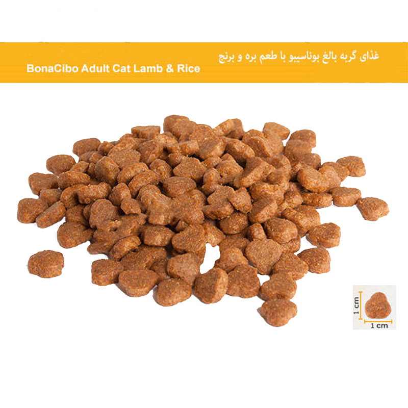  عکس دانه غذای خشک گربه بوناسیبو مدل Adult Lamb & Rice وزن 2 کیلوگرم 