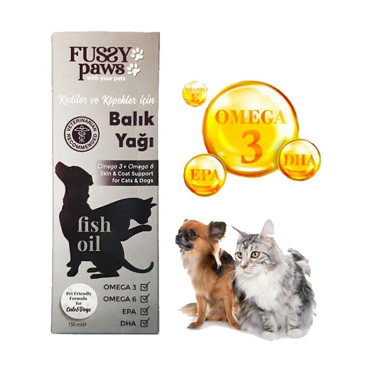 عکس قطره روغن ماهی سگ و گربه فاسی پاوز Fussy Paws Fish Oil Drop حجم 150 میلی‌لیتر