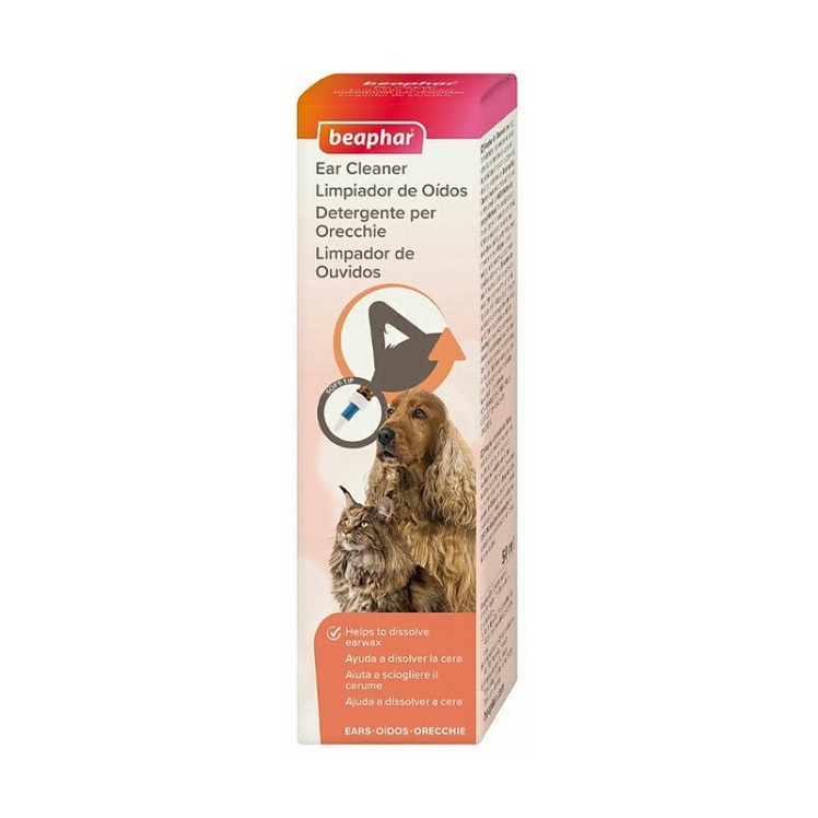 تصویر 2 بسته بندی قبل قطره تمیزکننده گوش سگ و گربه بیفار Beaphar Ear Cleaner