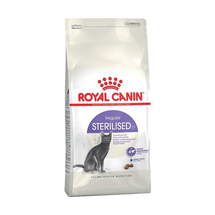 عکس جزییات بسته بندی غذای خشک گربه رویال کنین مدل Regular Sterilised وزن 2 کیلوگرم 