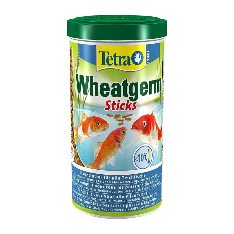  عکس قوطی غذای استیکی جوانه گندم ماهی های برکه تترا Tetra Pond Wheat Germ Sticks حجم 1 لیتر 