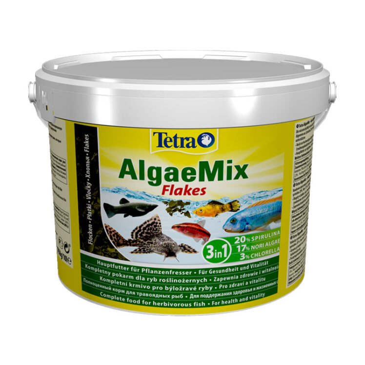 عکس بسته بندی سطلی غذای مخصوص آبزیان تترا Tetra Pro Algae Multi Crips حجم ۱۰ لیتر