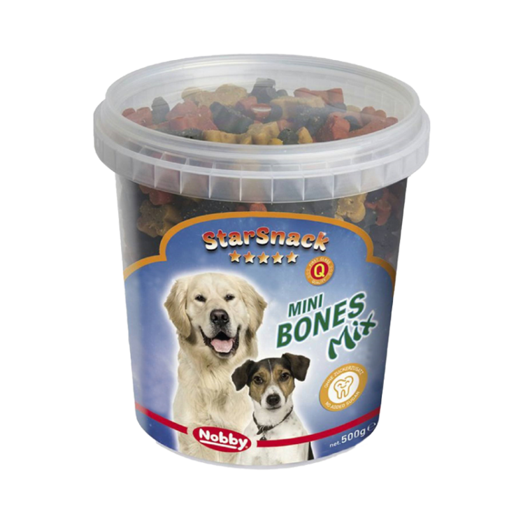 تشویقی سگ مینی استخوان میکس نوبی Nobby Treat Mini Bones Mix وزن 500 گرم