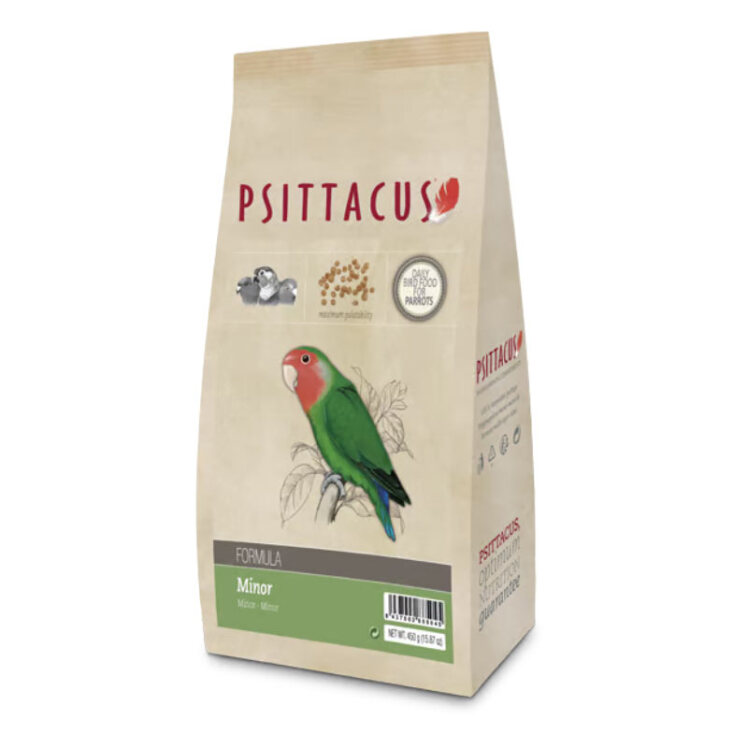 تصویر پلت غذایی کامل مخصوص طوطی سانان متوسط سیتاکوس Psittacus Parrots Pallet Minor وزن 450 گرم