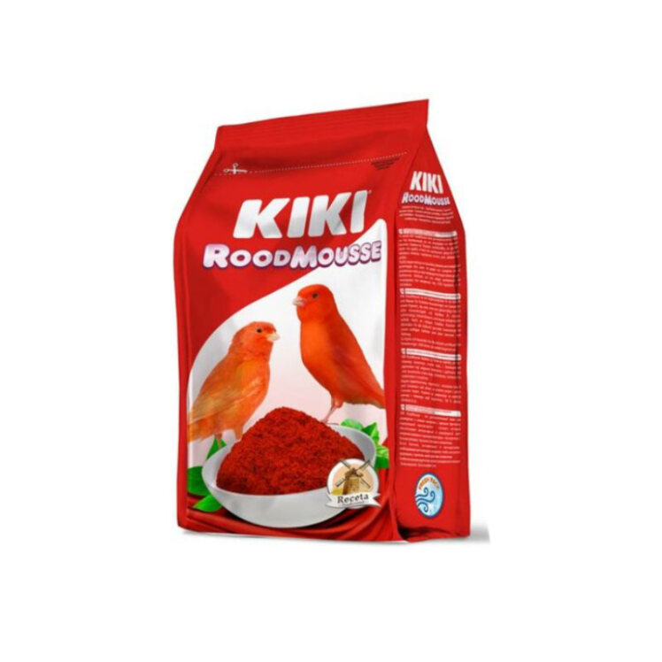 تصویر مکمل غذایی رنگدانه قرمز مخصوص قناری کیکی Kiki RoodMousse وزن 300 گرم