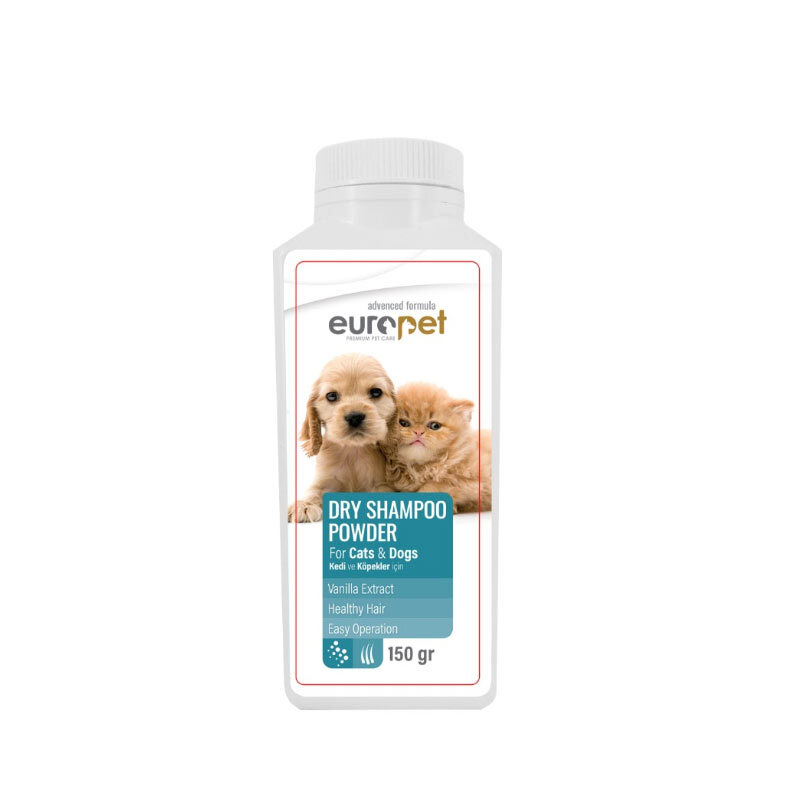  تصویر شامپو خشک سگ و گربه یوروپت Europet Dry Shampoo Powder حجم 150 گرم 