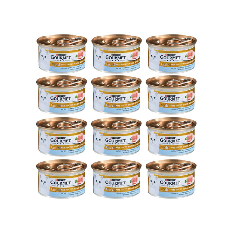 عکس بسته بندی کنسرو غذای گربه گورمت مدل Gold Tuna وزن ۸۵ گرم