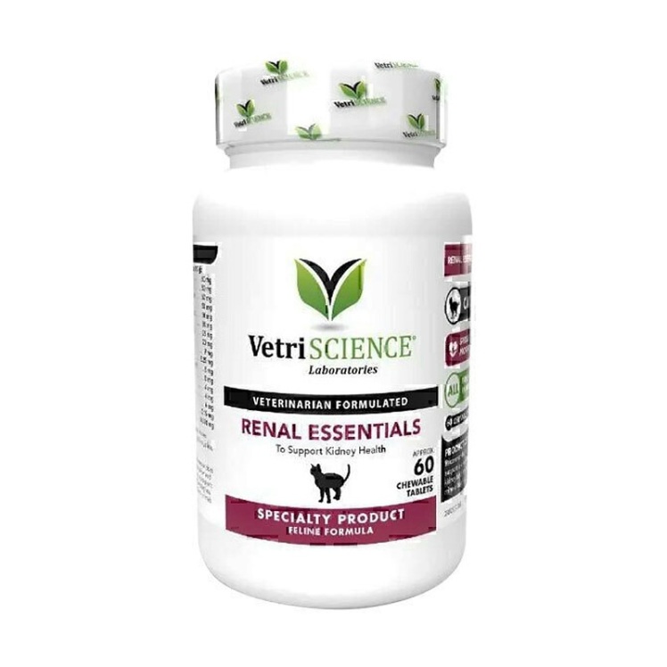 عکس بسته بندی قرص مخصوص مشکلات ادراری گربه وتری ساینس vetriScience Renal Essentials Tablet