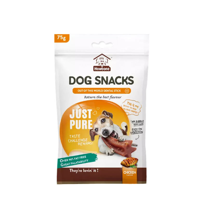  تصویر 1 اسنک تشویقی سگ مغز دار هابون با طعم مرغ Howbone Dog Snacks With Chicken Flavour وزن 75 گرم 