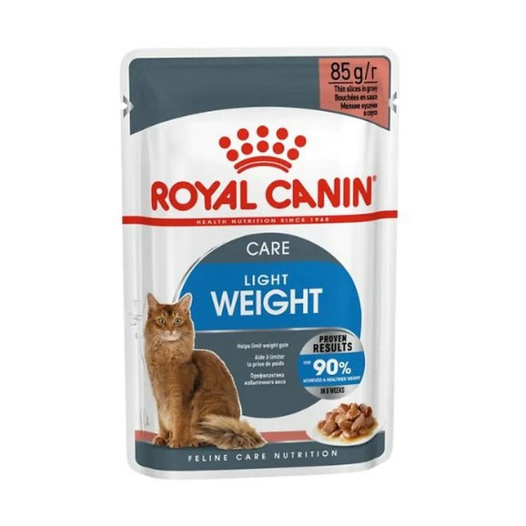تصویر محتویات پوچ گربه رویال کنین مدل Light Weight Care وزن 85 گرم