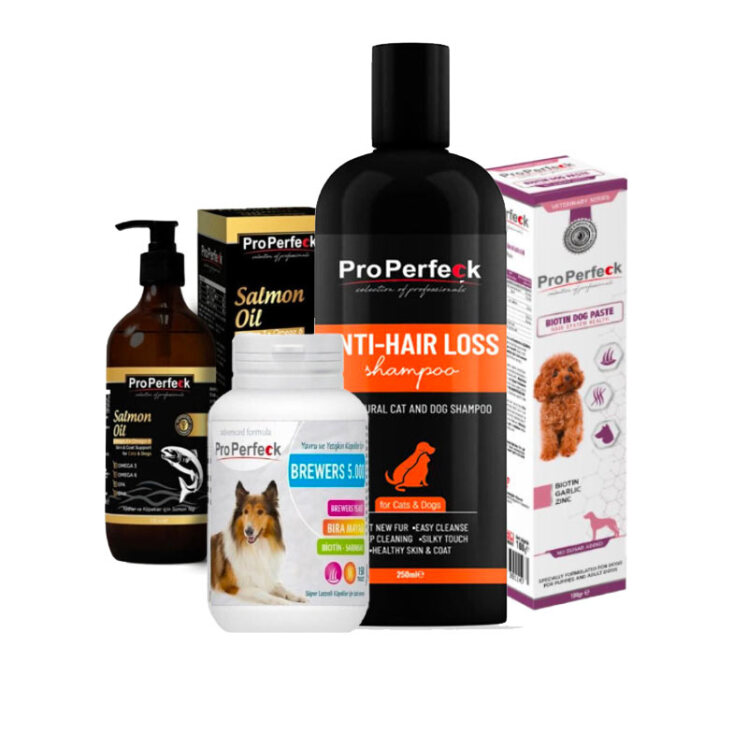 تصویر پک تقویتی پوست و مو گربه پروپرفک ProPerfeck Hair & Skin Care For Cats بسته 4 عددی تمامی محصولات باندل