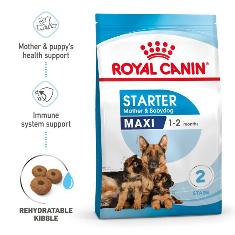  عکس بسته‌بندی غذای خشک سگ رویال کنین مدلRoyal Canin Maxi Starter وزن 4 کیلوگرم 