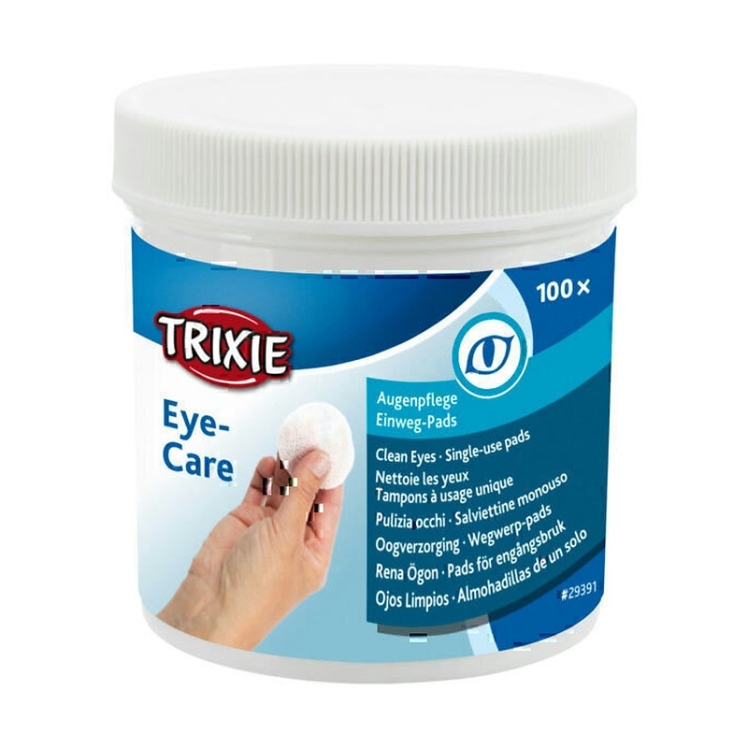 تصویر پد یکبار مصرف مراقبت از چشم حیوانات تریکسی Trixie Eye Care Pads بسته 100 عددی(مرحله 1)