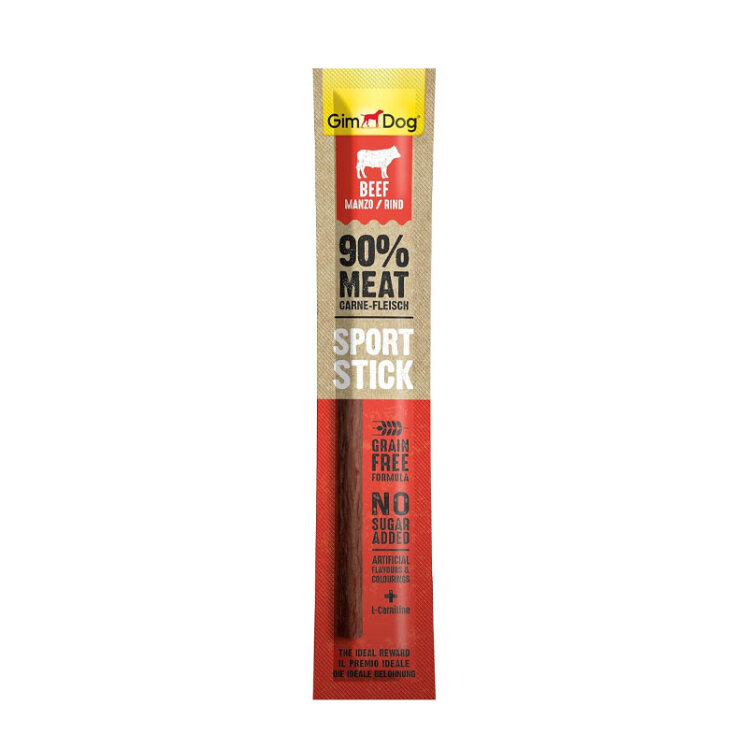 تصویر تشویقی سگ اسپورت جیم داگ با طعم گوشت گاو Gim Dog Sport Stick With Beef وزن 12 گرم