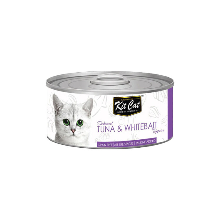 تصویر کنسرو غذای گربه کیت کت با طعم ماهی تن و بچه ماهی KitCat Tuna & Whitebait وزن 80 گرم