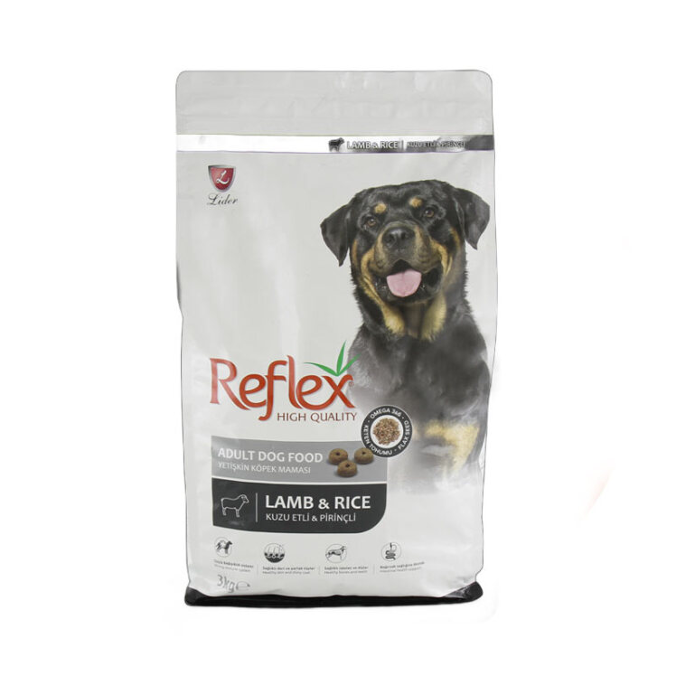 تصویر غذای خشک سگ بالغ رفلکس با طعم بره و برنج Reflex Adult Lamb & Rice وزن 3 کیلوگرم