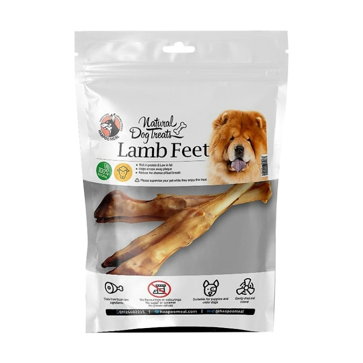 عکس محصول تشویقی سگ هاپومیل مدل Lamb Feet وزن 150 گرم