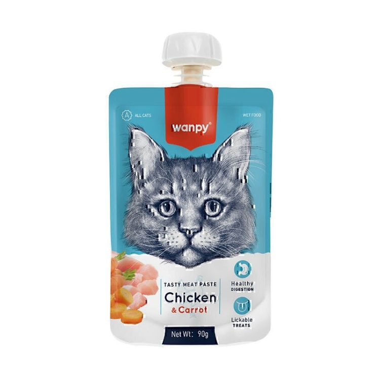 عکس محتویات پودینگ گربه ونپی با طعم مرغ و هویج Wanpy Soup Chicken & Carrot