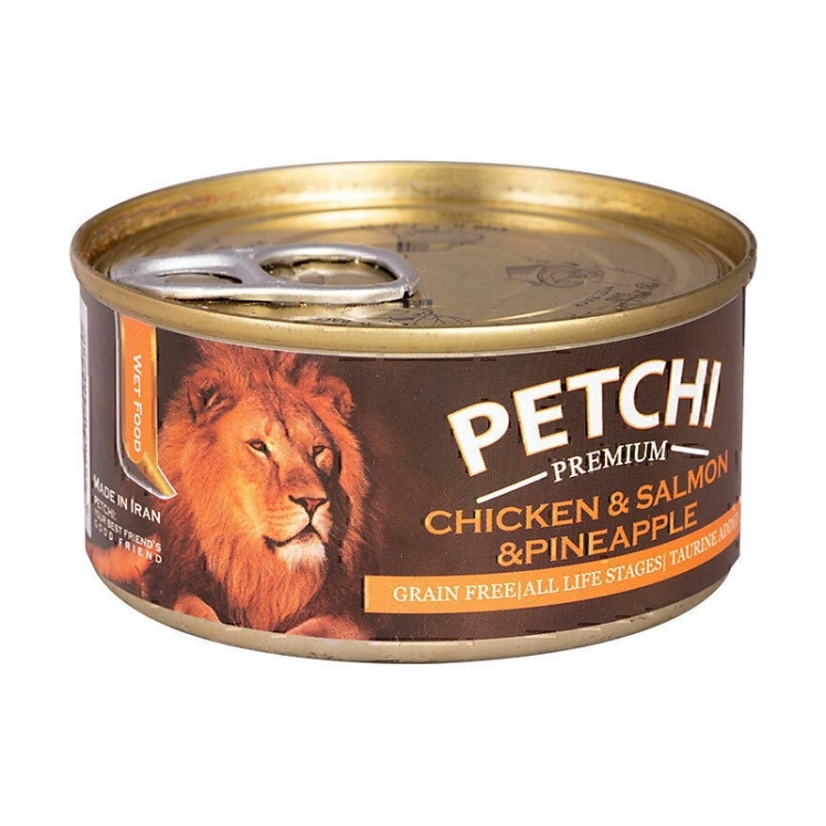 تصویر 2 کنسرو غذای گربه پتچی با طعم مرغ و سالمون و آناناس Petchi Chicken & Salmon & Pineapple وزن 120 گرم