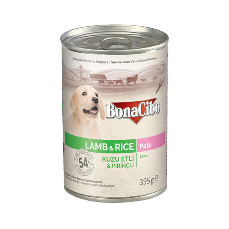  کنسرو غذای توله سگ بوناسیبو مدل Lamb & Rice Pate وزن 400 گرم 