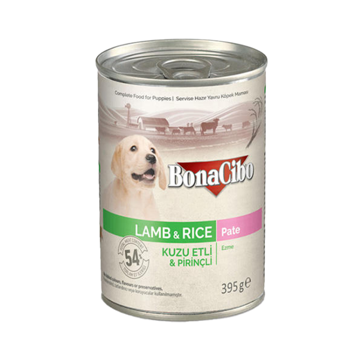 کنسرو غذای توله سگ بوناسیبو مدل Lamb & Rice Pate وزن 400 گرم