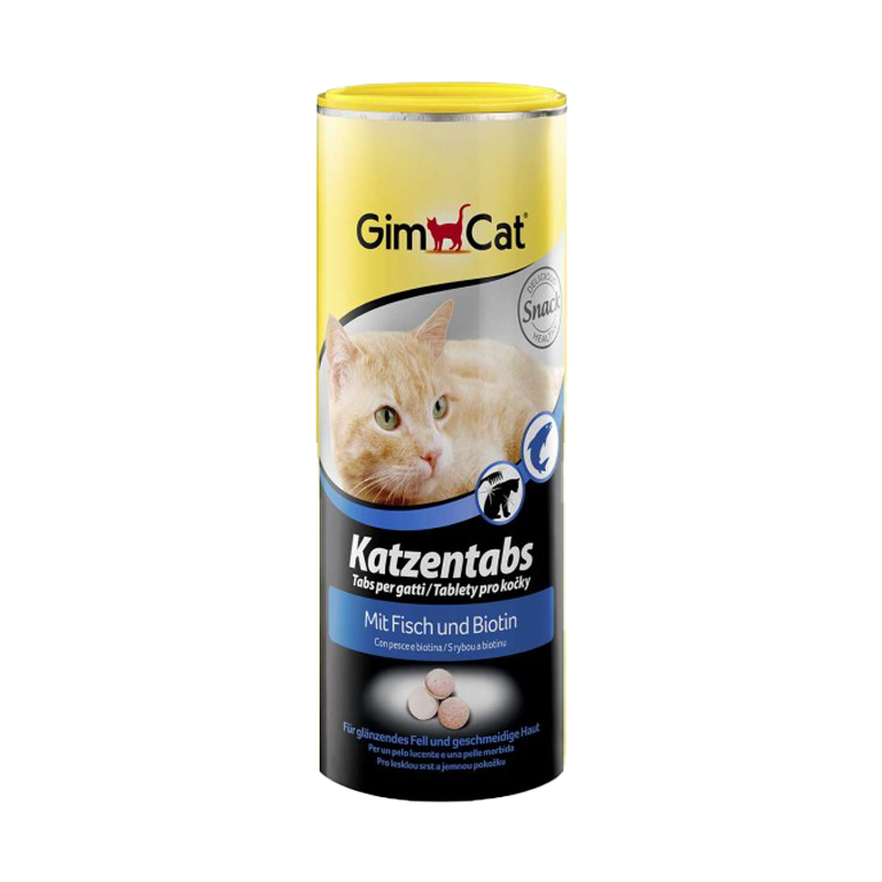  قرص درمان ریزش موی گربه جیم کت با طعم ماهی و بیوتین GimCat Tablets Fish & Biotin وزن 425 گرم 