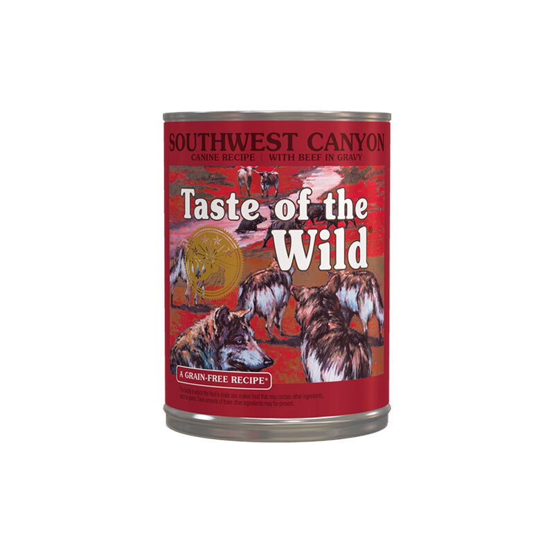  تصویر کنسرو غذای سگ تیست آف د وایلد Taste Of The Wild Southwest Canyon Canine وزن 390 گرم 