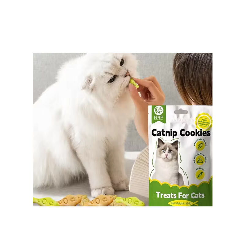  تصویر 3 بیسکویت تشویقی گربه ان فور پی با طعم کت نیپ N4P Catnip Cookie وزن 120 گرم 