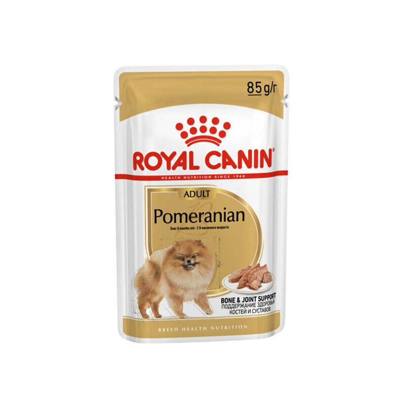  تصویر پوچ سگ بالغ پامرانیان رویال کنین Royal Canin Adult Pomeranian وزن 85 گرم 
