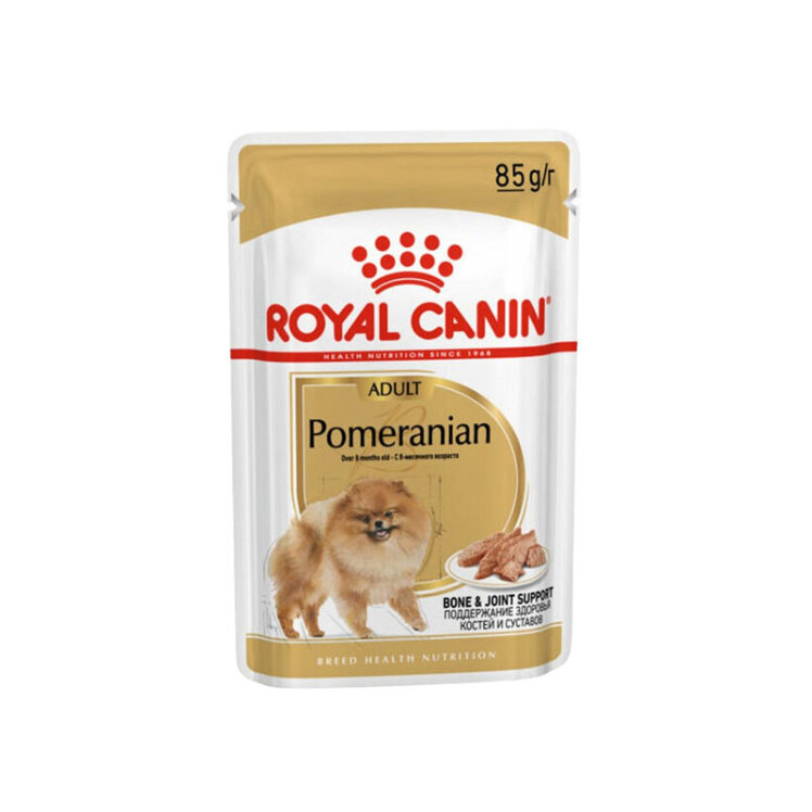 تصویر پوچ سگ بالغ پامرانیان رویال کنین Royal Canin Adult Pomeranian وزن 85 گرم