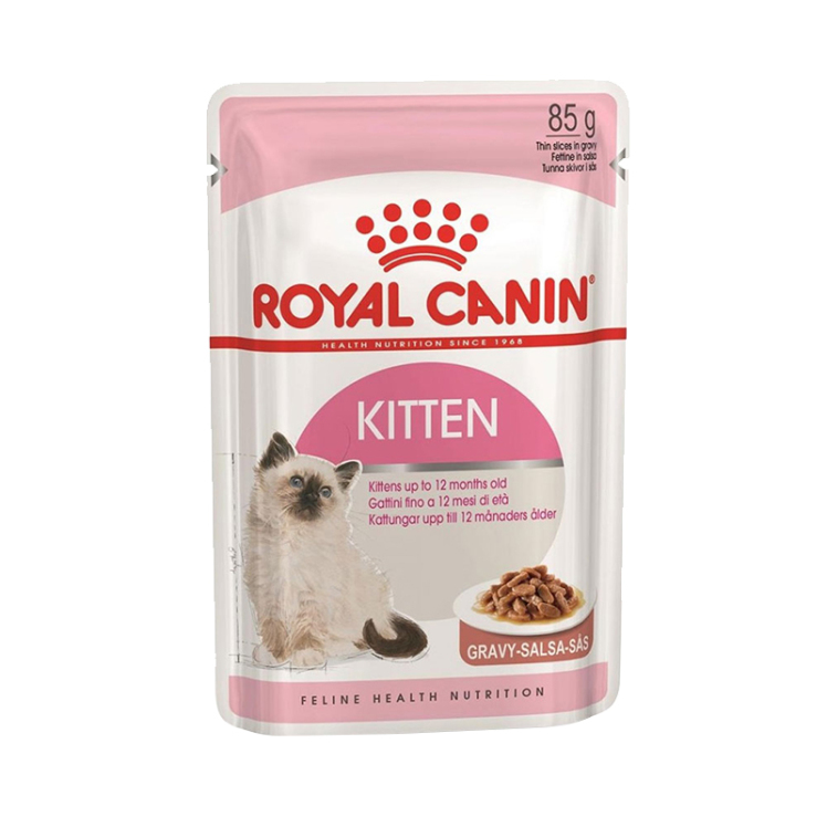 عکس بسته بندی پوچ گربه رویال کنین مدل Kitten وزن 85 گرم