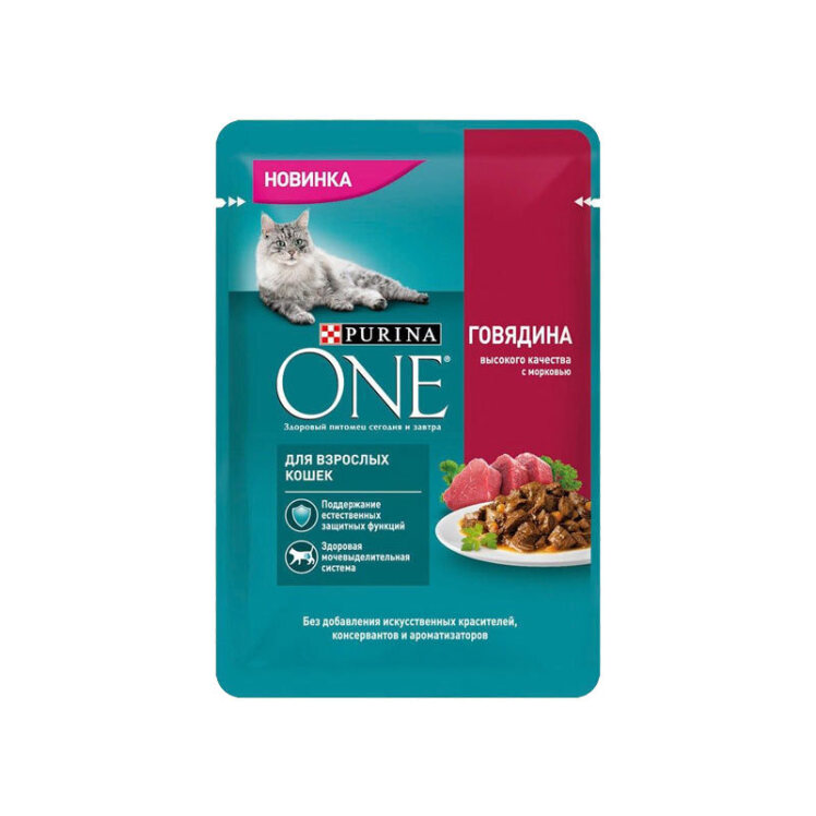 پوچ گربه پورینا با طعم گوشت گاو Purina One Beef وزن 75 گرم